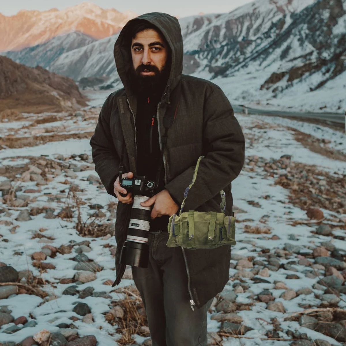 Multifunctional Single Shoulder Bag Waterproof Oxford Cloth Camera Pack For Travel Outdoor Daily Use Crossbody Fanny