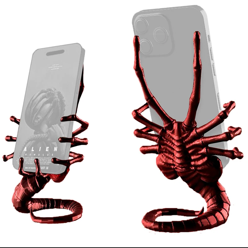 In Stock 3d Printed Alien Face Hugging Bug Phone Stand Trendy Figurine, Birthday Gift Ornament, Cool Color Stand, Deadly Ship