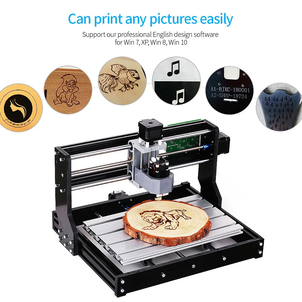 CNC3018pro mesin Router pengukir Laser, mesin pemotong akrilik plastik PVC PCB kayu DIY 300*180mm