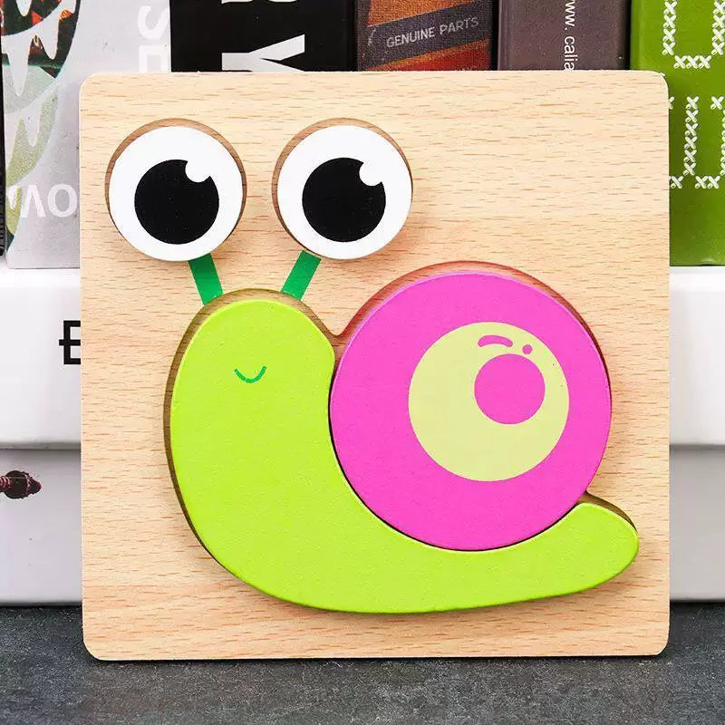 3D Wooden Puzzle Puzzle Animals Learning Color Shape Cognition Colorful Puzzle Game Educational Toy Party Birthday Xmas Gifts
