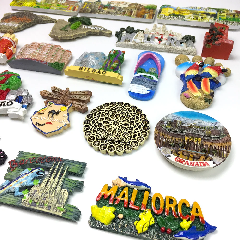 New Spain 3D Fridge Magnets Tourism Souvenir Resin Refrigerator Magnets Sticker Collection Handicraft Gift Decoration Articles