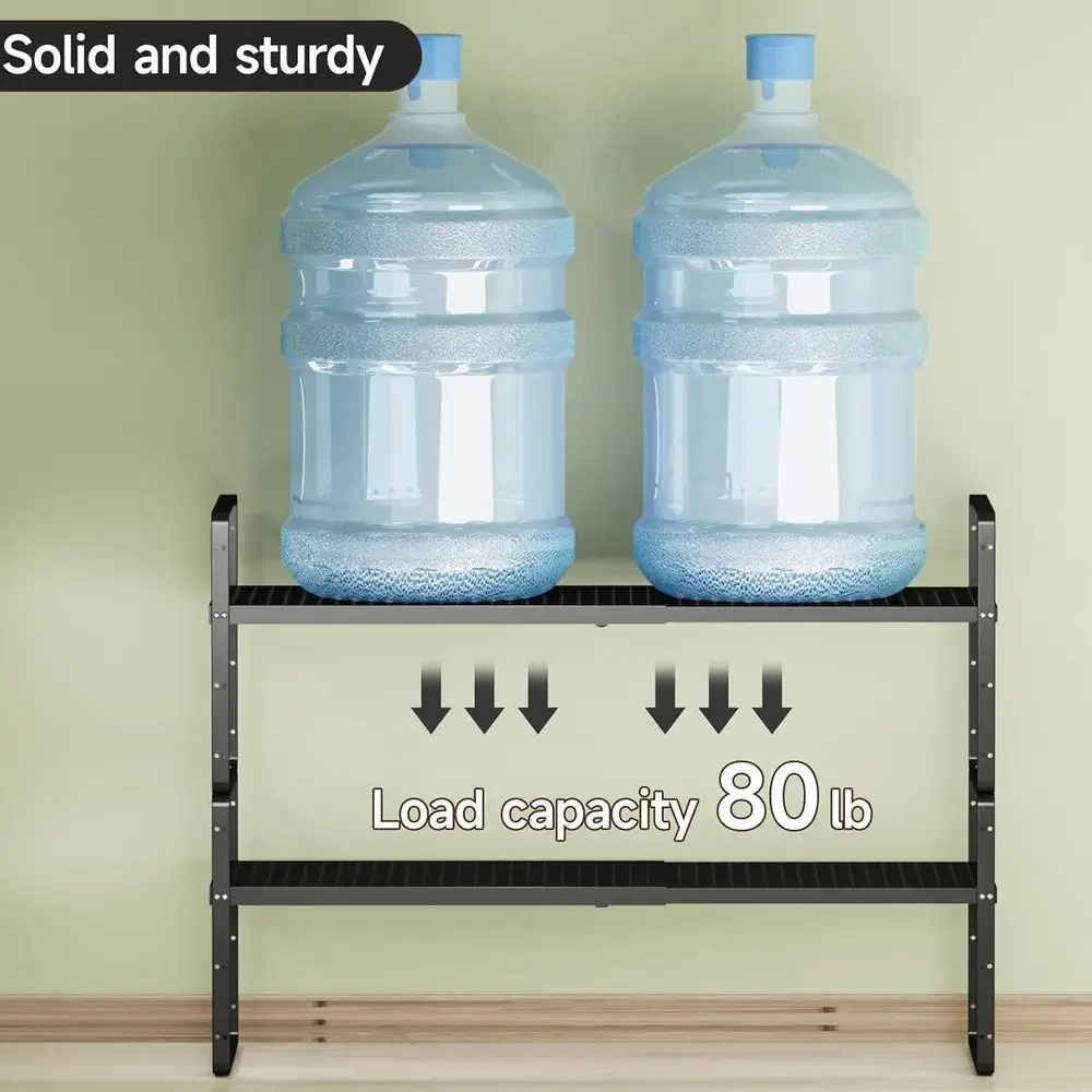 Adjustable 16.5-27 Expandable Cabinet Spice Rack, Stackable Metal Countertop Organizer for Kitchen Storage