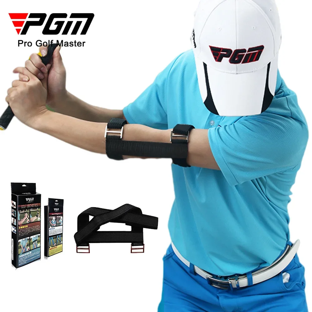 Golf motion correction device, curved arm alarm device, beginner training equipment