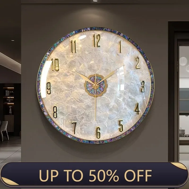 Modern Shell Wall Clock Decorative Art Wall Watch Silent Aesthetic Large Clocks Minimalist Elegant Living Room Watches Decor
