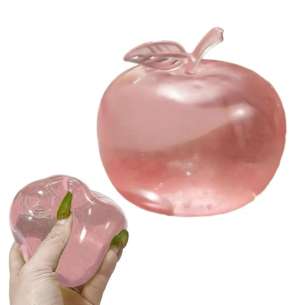 Pink Apple Toy Maltose Slow Rebound Squishy Toy - Anti-Stress Sensory Fidget, Soft & Simulated, Decompression Toy