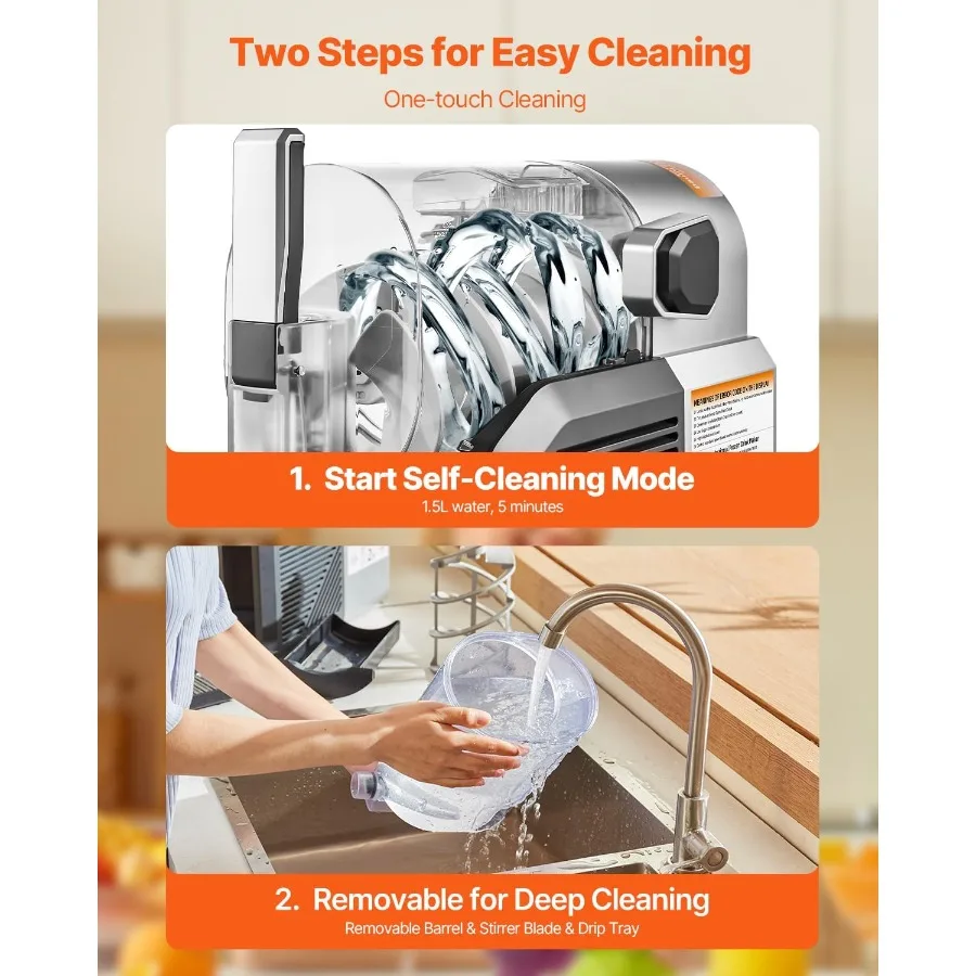 Slushie Machine 2L 68oz No Ice Needed Slushy Machine per la casa Frozen Drink Maker con 6 programmi preimpostati Macchina Margarita con