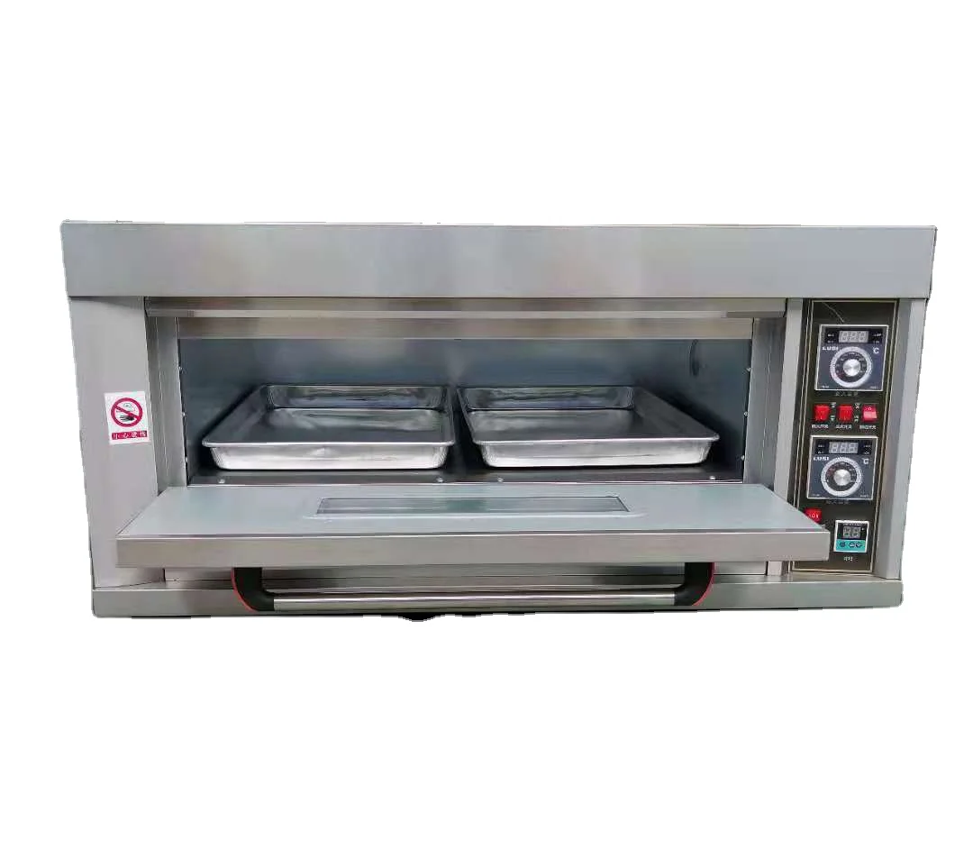 220V 110V Gas Commercial 1 Deck 2 Trays Pizza Oven Counter Top Baking Oven Kitchen Chef Cooker With Oven For Sale