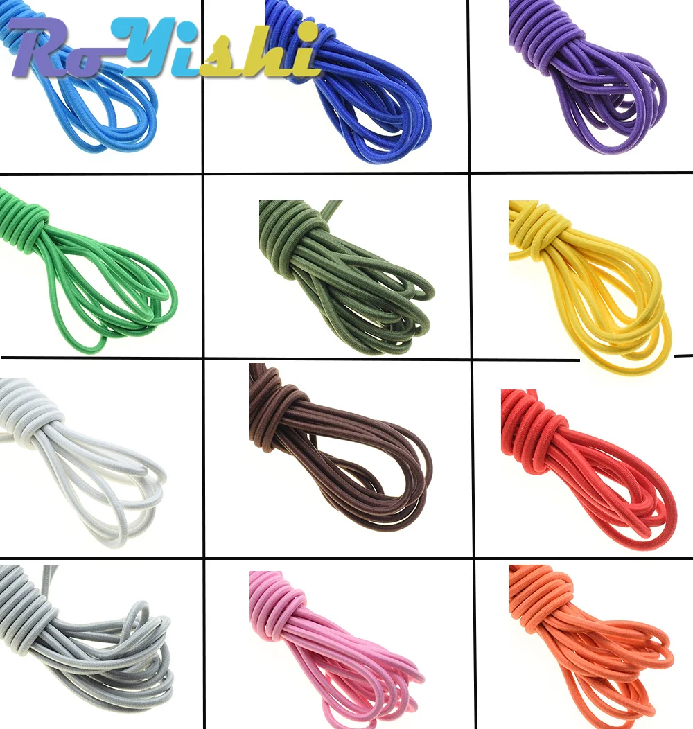 1 Yard Colorful Diameter 3mm Elastic Rope Bungee Shock Cord Stretch String for DIY Jewelry Making Outdoor Backage