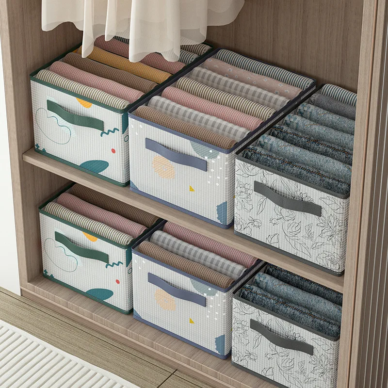 Jeans Organization Storage Box Clothes Organizer for Underwear Bra Ties T-Shirt Socks Organizer Box Folding Bedroom Storage Box