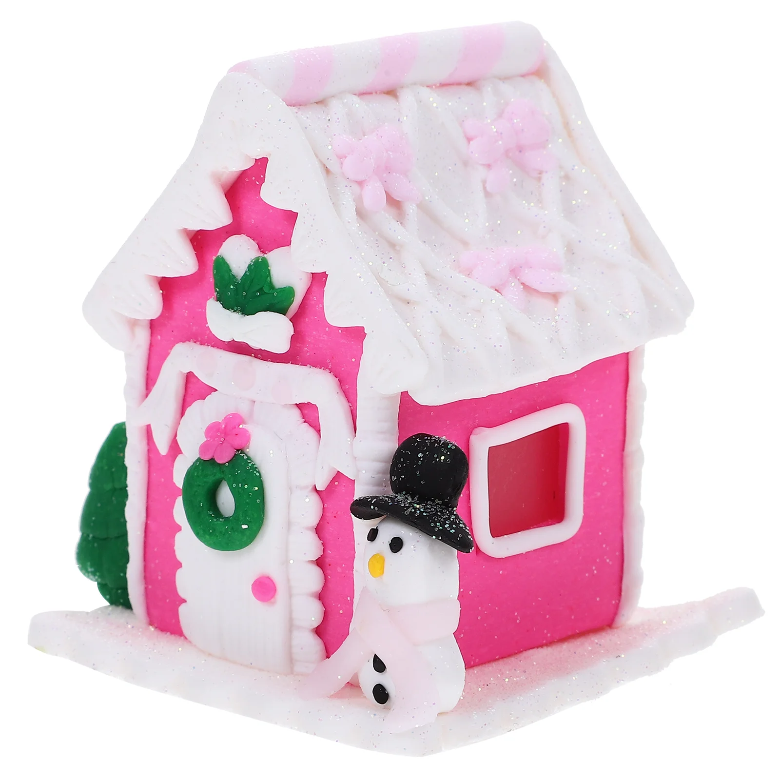 Christmas Gingerbread House Polymer Clay Decor Miniature Adornment Dessert Table