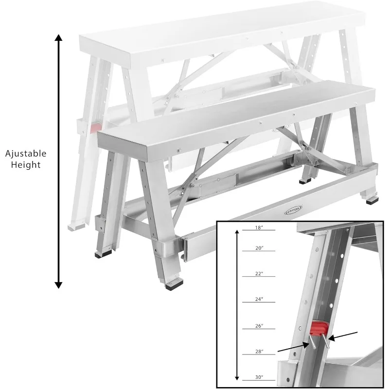 GypTool Adjustable Height Drywall Taping & Finishing Walk-Up Bench: 18 in. - 30 in.