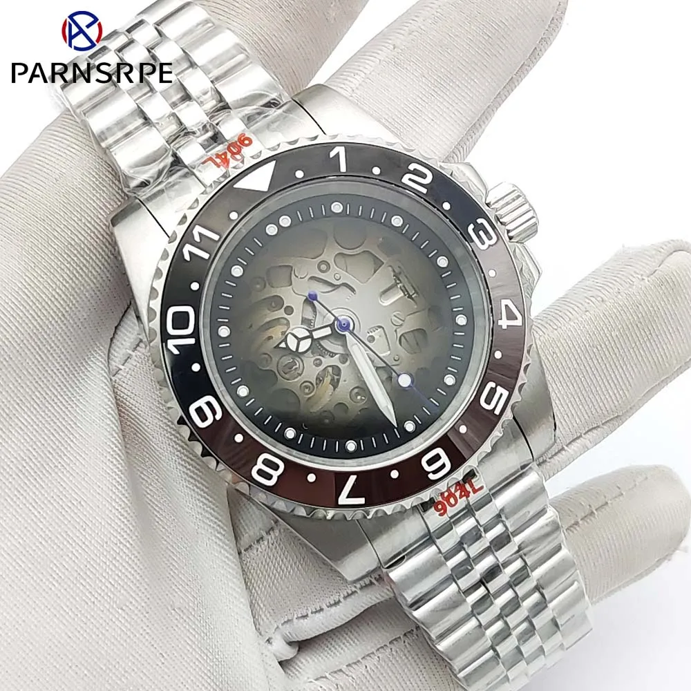 40mm Men\'s Automatic Mechanical Watch, Sapphire Glass, Stainless Steel Water Resistant Watch, Fashionable Cool Gift Watch