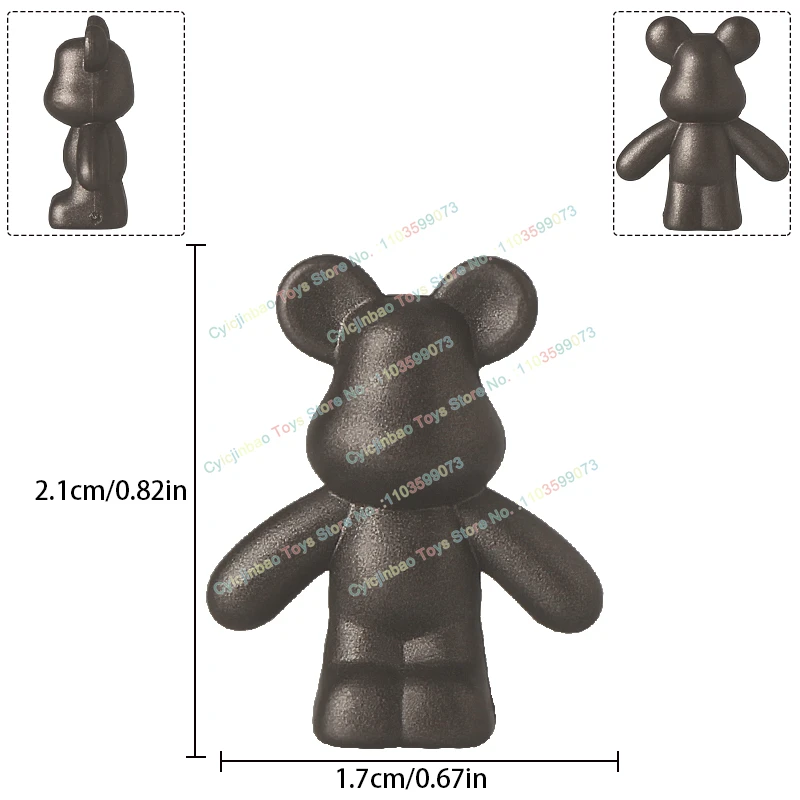 DF1001-1008 만화 시리즈 작은 곰 컬러 액션 피규어 크리 에이 티브 액세서리 모델 벽돌 어린이 장난감 생일 선물