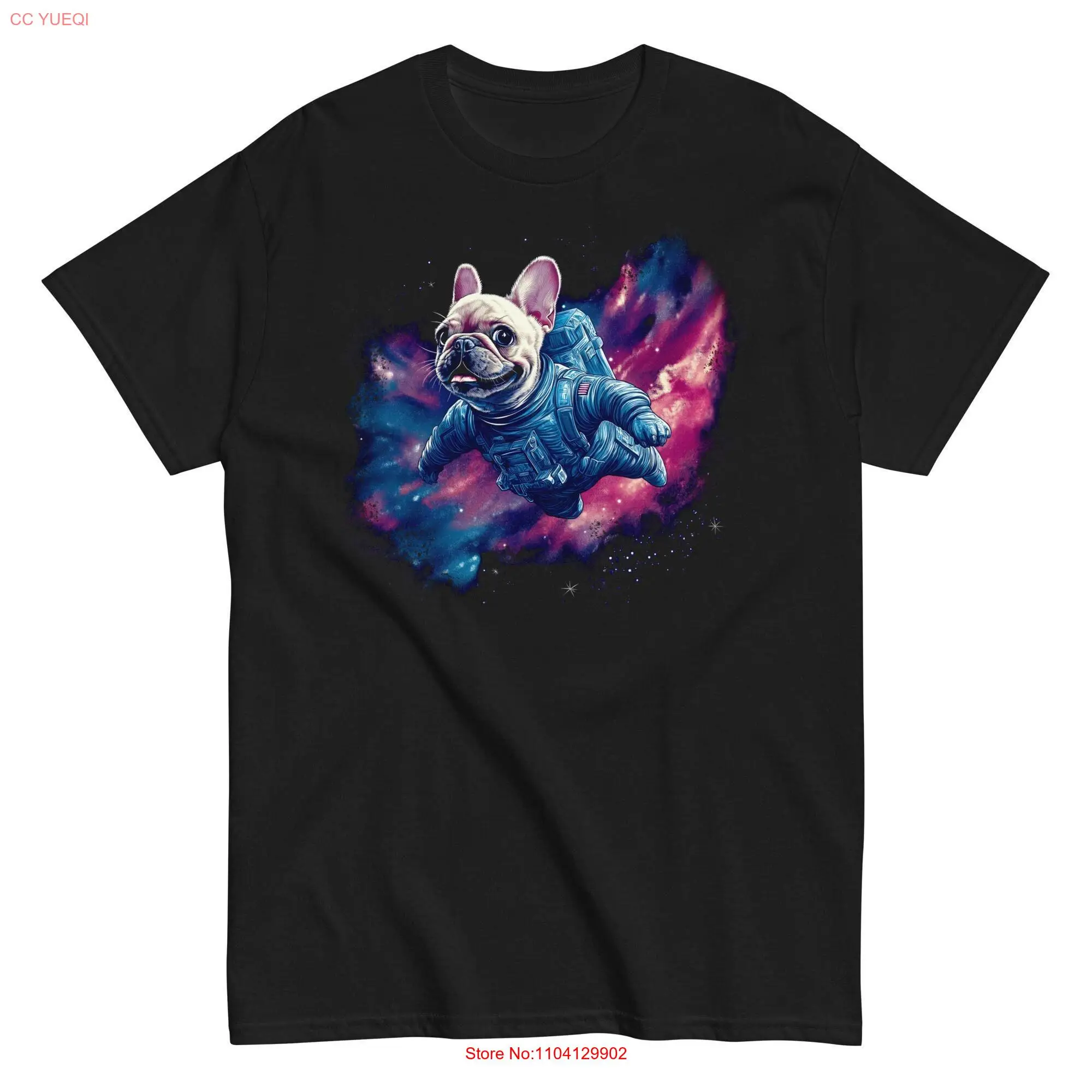 French Bulldog T Shirt Dog Astronaut Funny SM 5XL long or short sleeves