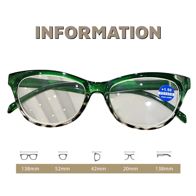 Cat Eye Reading Glasses Retro Fashion Women's High Definition Anti-blue Light Computer Glasses Multi-colour Presbyopia Eyewear