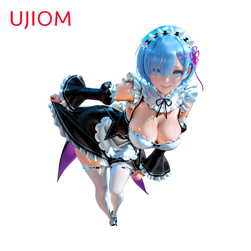 UJIOM Pretty Rem Anime Waifu Wall Stickers Sexy Vivid Style Graphics Decals Attractive Scratch Proof Bathroom Accessories