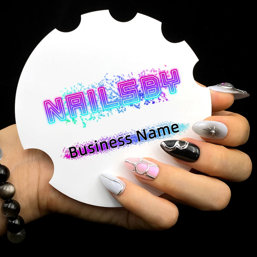 1 Pc Nail Artist Photo Props Display Personalized With Name White Acrylic Nails By Salon Social Media Photo Shows Customized