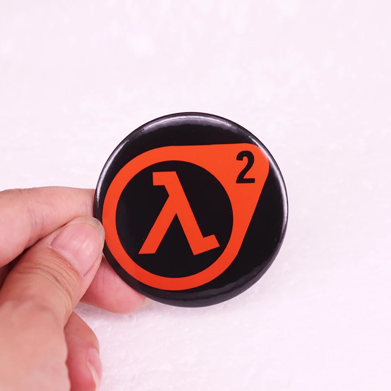 Half Life Game Lambda Symbol Pinback Button Pin Gamer Friend Tinplate Badge 58MM
