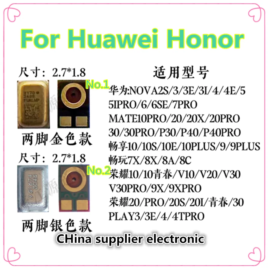 para-huawei-honor-v10-v20-nova2s-3e-mate10pro-v30pro-desfrutar-9plus-7x-p30-p40pro-mate20-microfone-de-dois-pinos