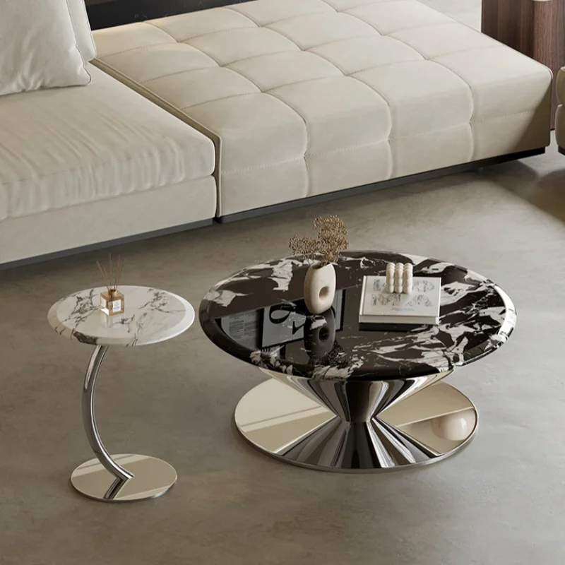 Round Clear Side Table Round Modern Standing Designer Minimalist Service Coffee Table Living Room Meubles Lounge Suite Furniture