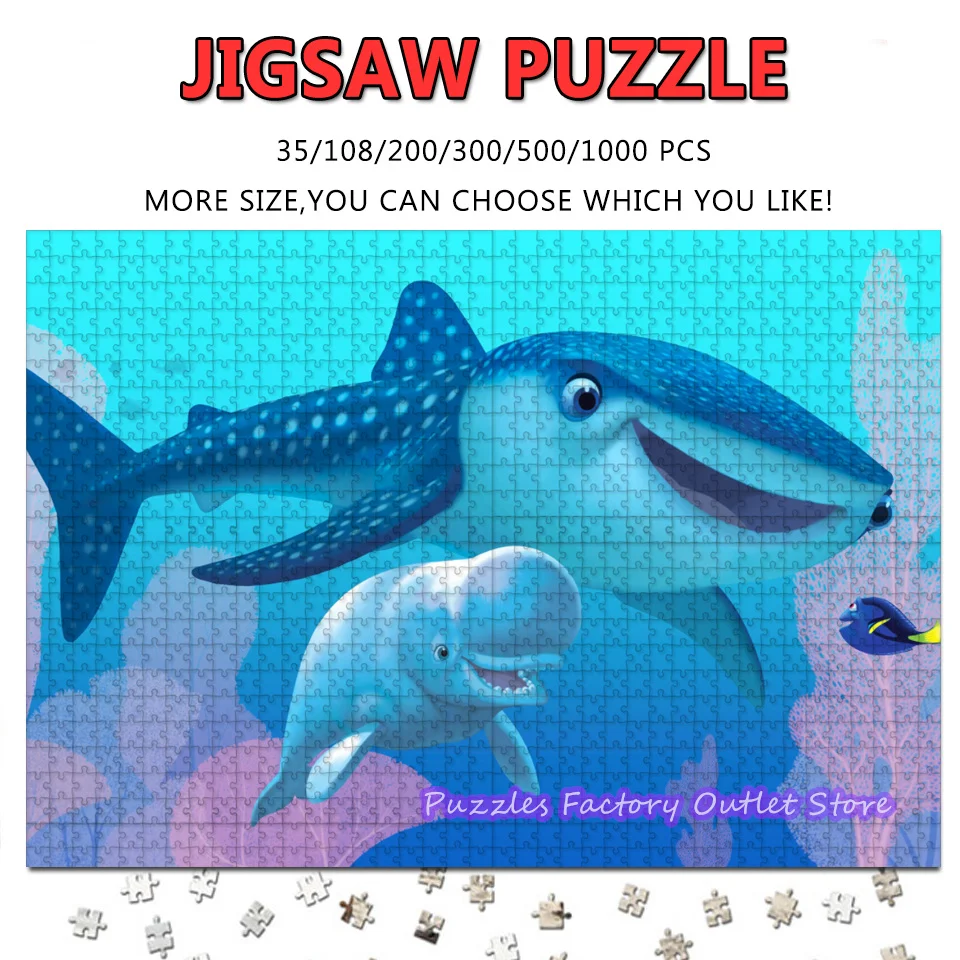 

Finding Dory Cartoon Print Puzzle Disney Anime Finding Nemo 108/200/300/500/1000 Pieces Jigsaw Puzzles Decompress Toys