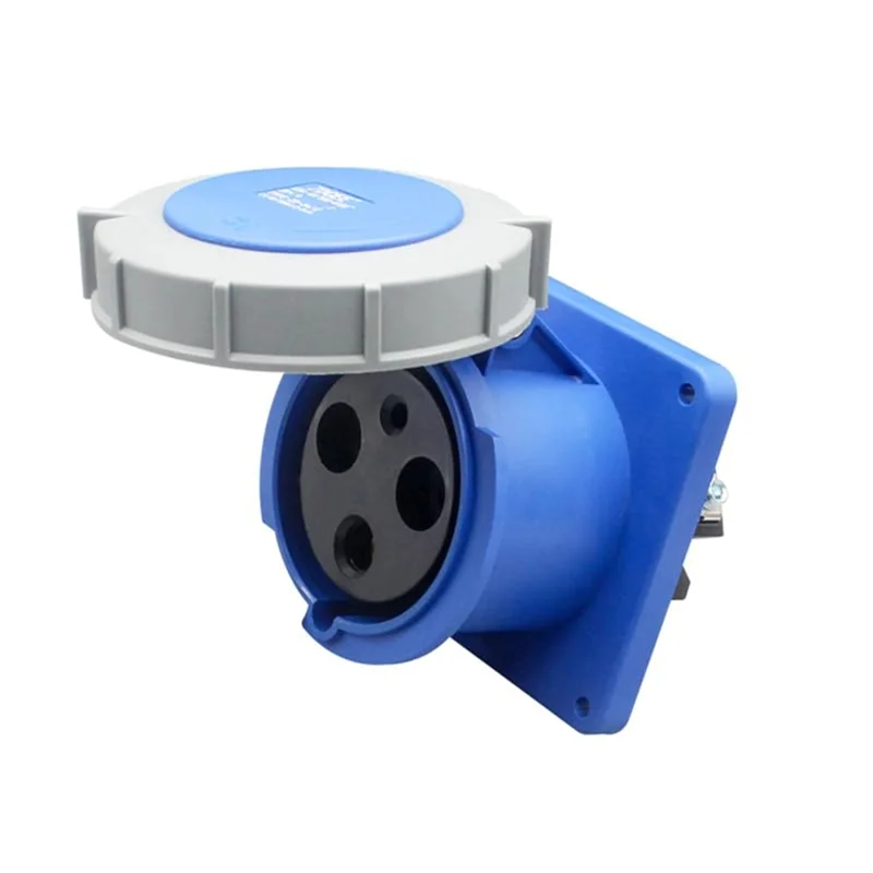

ABLK 3Pin 63A 2P+ E 6H 200V-250V IEC 60309 IP67 Waterproof Female Industrial Connector Socket