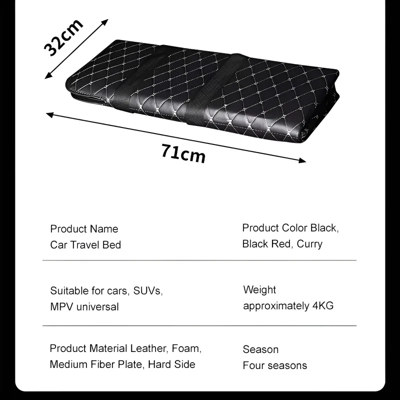 Foldable Car Backseat Bed No Inflation Needed Instant Setup Thick PU Leather Waterproof Non Slip Sleeping Mat for Travel Camping view 6