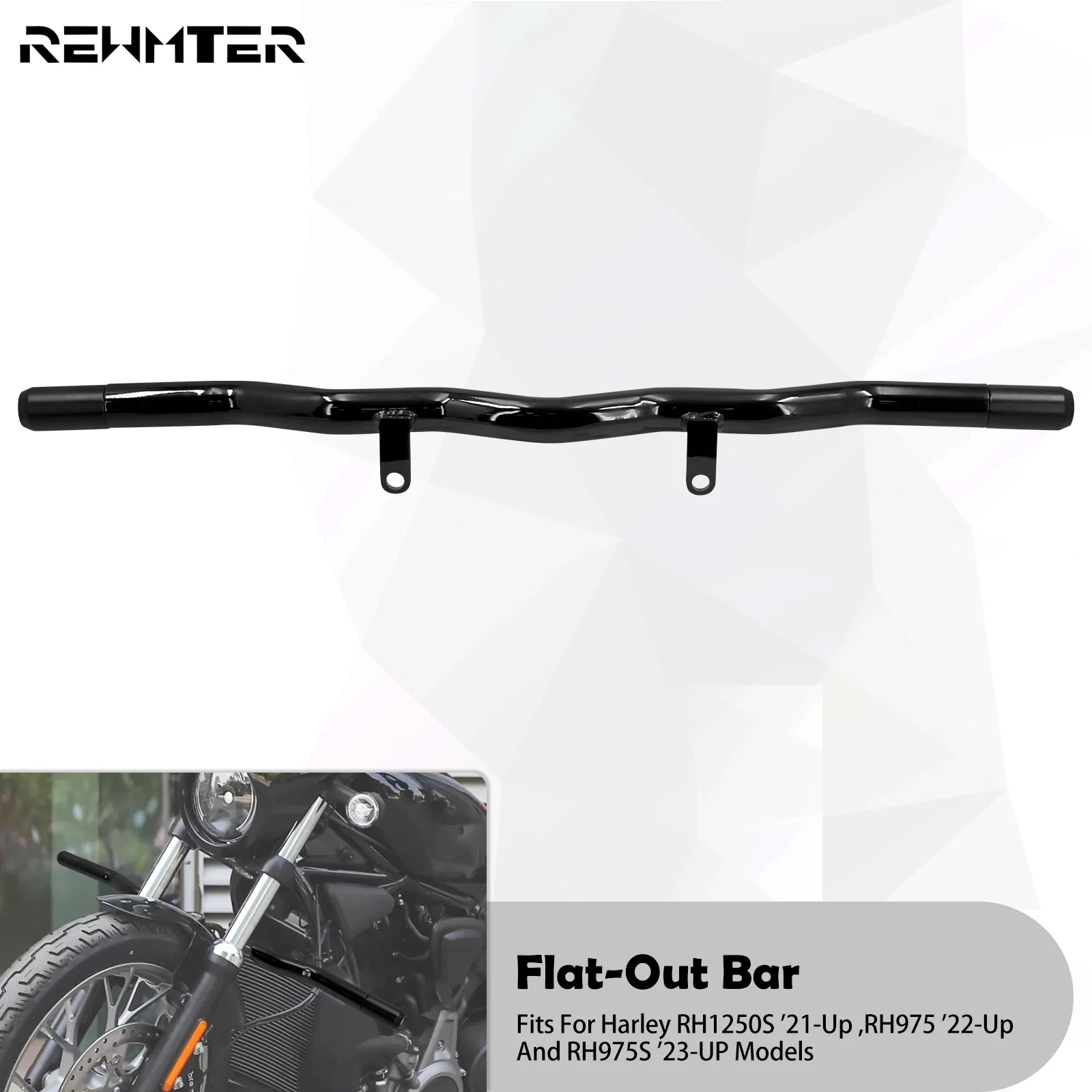 

Motorcycle Front Highway Crash Bar Engine Guard Black Flat-Out Bar Bumper For Harley Sportster 1250S RH 975 RH975S RH1250S 21-Up