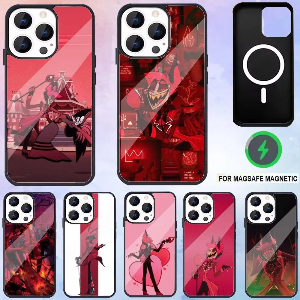 

H-HazbinS H-Hotels AlastorS Phone Case For iPhone 16,15,14,13,12,11,Max,For Magsafe,Magnetic Wireless Case5G