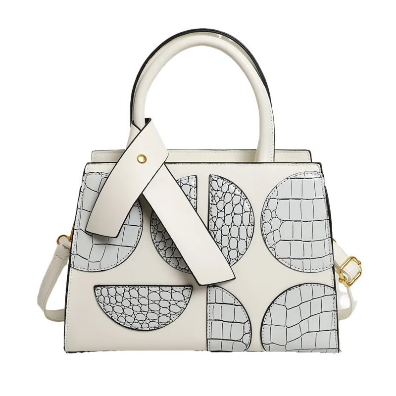 حقيبة كتف مرقعة لعام 2025، محفظة بمقبض علوي على الموضة للنساء، حقيبة كروس مزخرفة، حقيبة يد بسيطة ليلاً ونهارًا #5