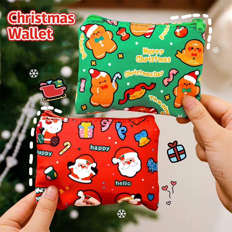 1/4Pcs Adorable Mini Christmas Coin Pouch Functional Lipstick Earbud Case Unique Animation Design Storage Sack Kids Present