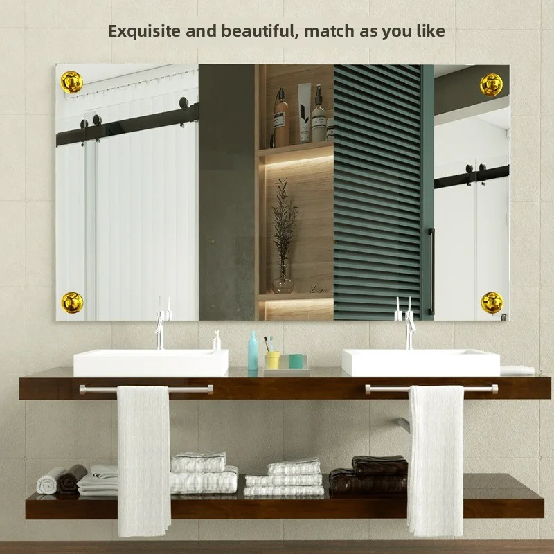 Luxury 4Sets 304 Stainless Steel Hemisphere Advertisement Nails Acrylic Glass Mirror Nails Screw Villa Gate Door Decorative Caps