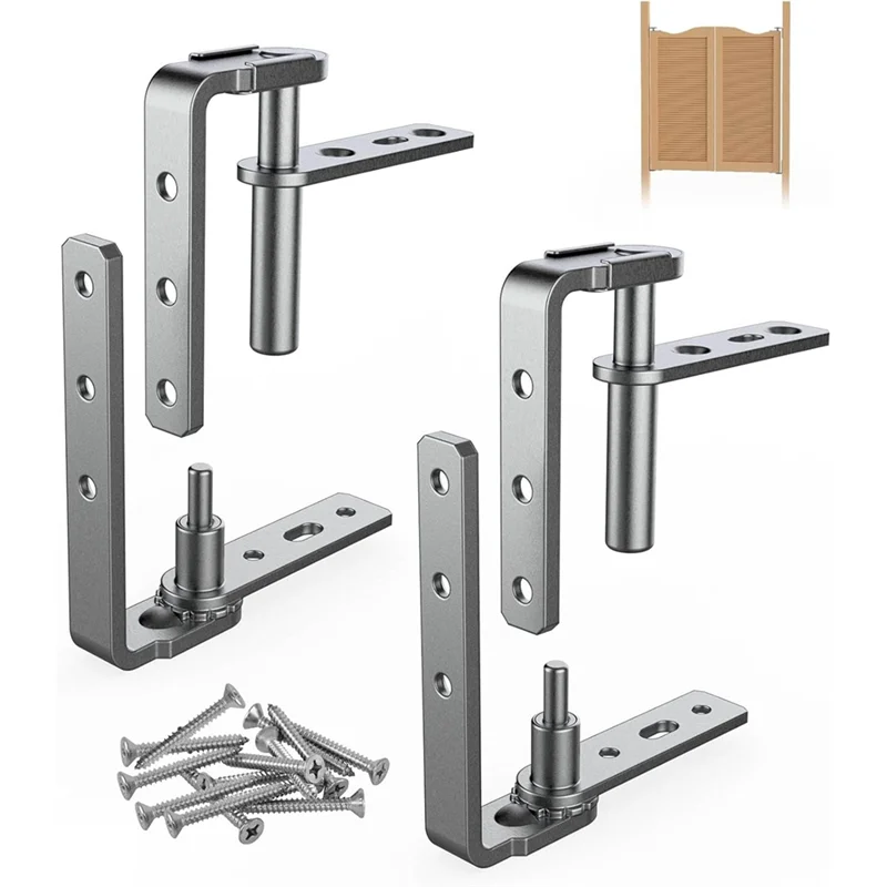 

HFIL-2Pack Cafe Door Hinges,304 Stainless Steel Swinging Door Hardware Saloon Door Hinges,Self Closing,For Swinging Door