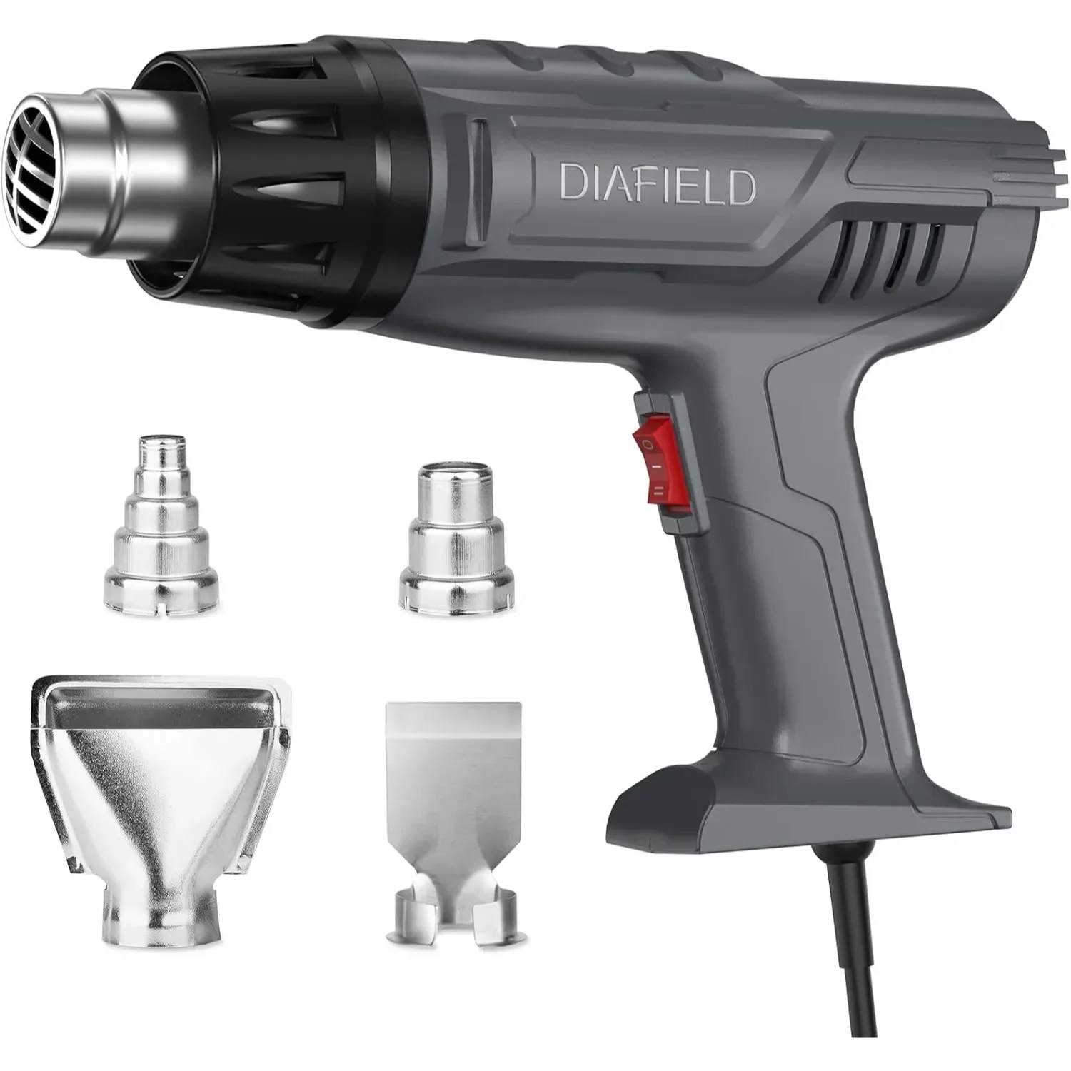 

1850W Heat Gun With Dual Temperature Settings And 4 Nozzles For Shrink Wrap Vinyl Crafts Epoxy Resin