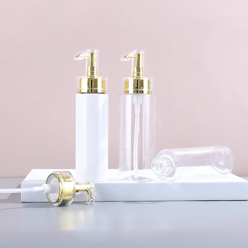 10/20pcs 100-500ml PET Lotion Bottle With Gold Pump Shampoo Hair Conditioner Body Wash Toiletries Packaging Cosmetics Bottle