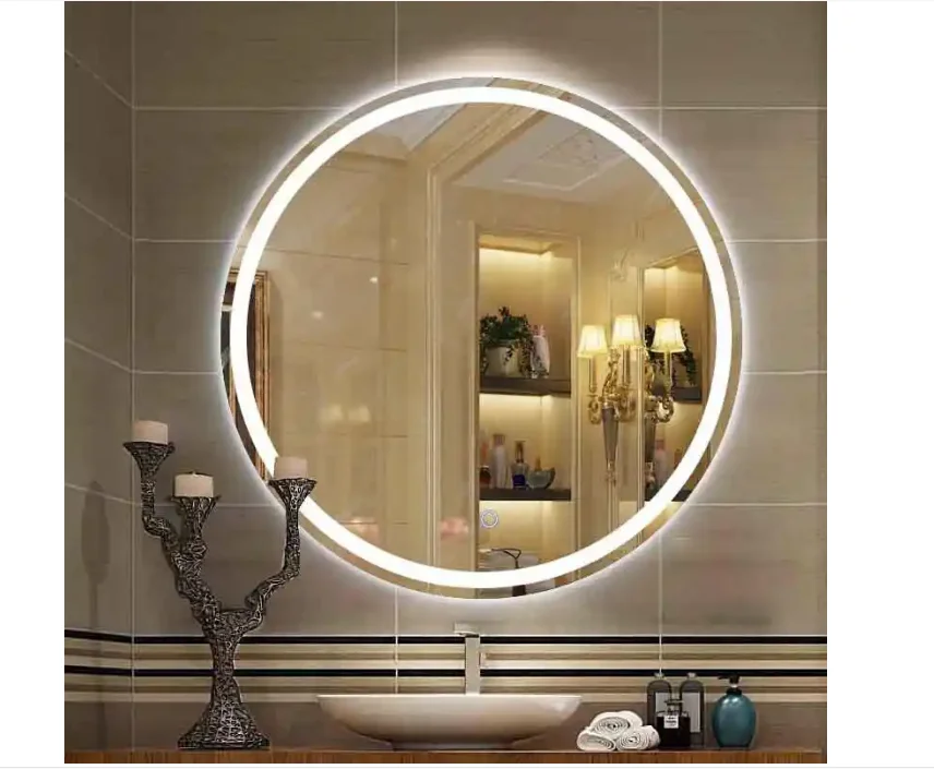 Modern Anti-fog LED Light Shower Smart Wall-mounted Touch Screen Bathroom Mirror For Kitchen Gym Bedroom Living Room Hotel Hall