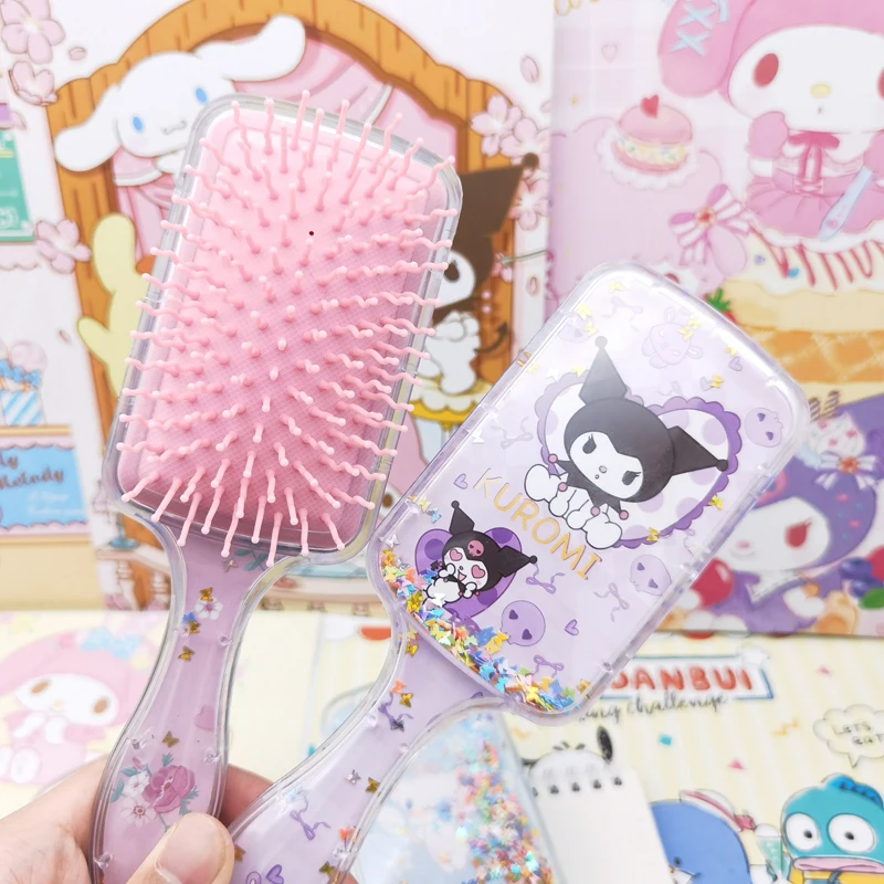 1 buah sisir bantalan udara sisir dekoratif kartun Kuromi Melody Cinnamoroll Pochacco hadiah ulang tahun cocok untuk semua jenis rambut