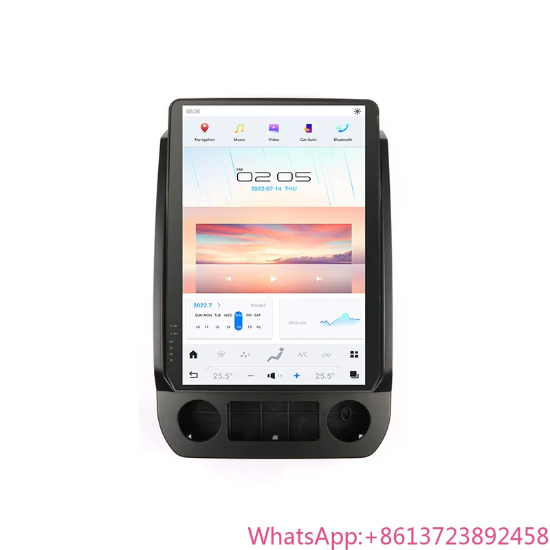 8+128G 14.4 Inch  Android 12 Car Multimedia Video Player Radio Manual A/C for Ford F150 2015 - 2021