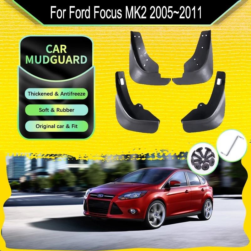 

For Ford Focus 2 MK2 MK 2.5 2005~2011 Hatchback Car Mudguards Stylings Fender Flares Splash Guard Duraflaps Set Car Accessories