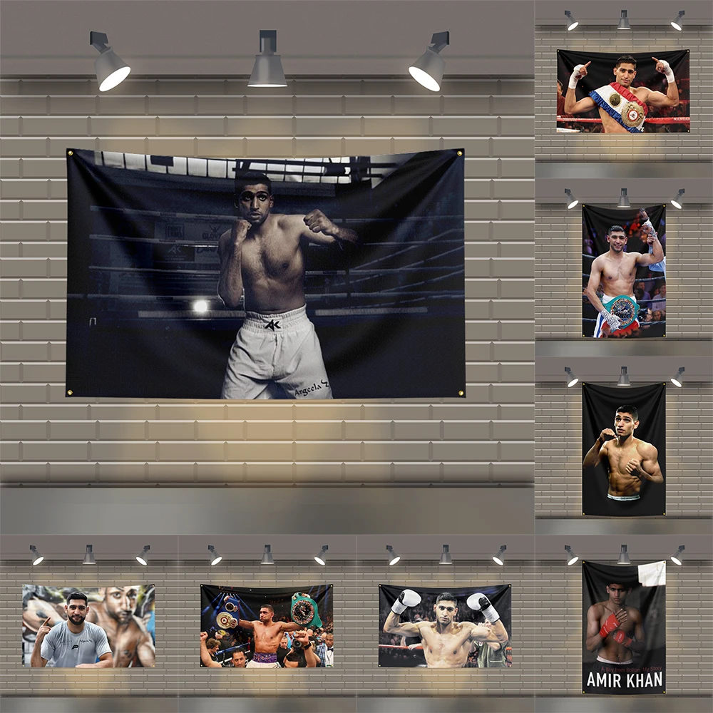 

A-Amir-KhanS Boxing Legend Motivational Wall Poster Gym Tapestry Home Dorm Decor Inspirational Canvas Flag