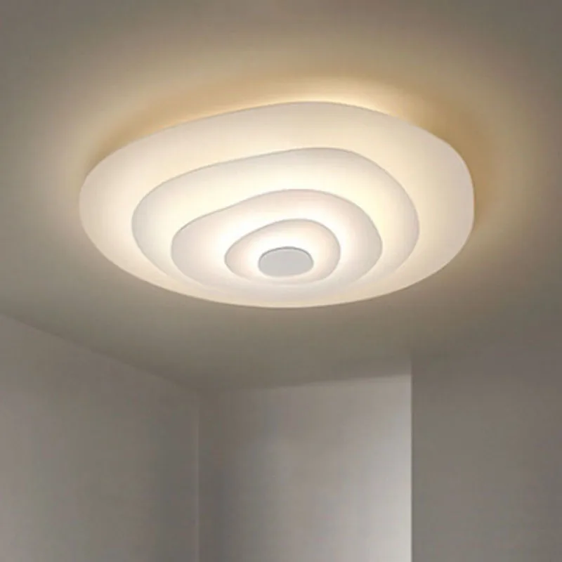 Modern Led Ceiling Lamp White Round Ripple Design Ceiling Light for Living Room Dining Bedroom Kitchen Indoor Decor Lighting Fix