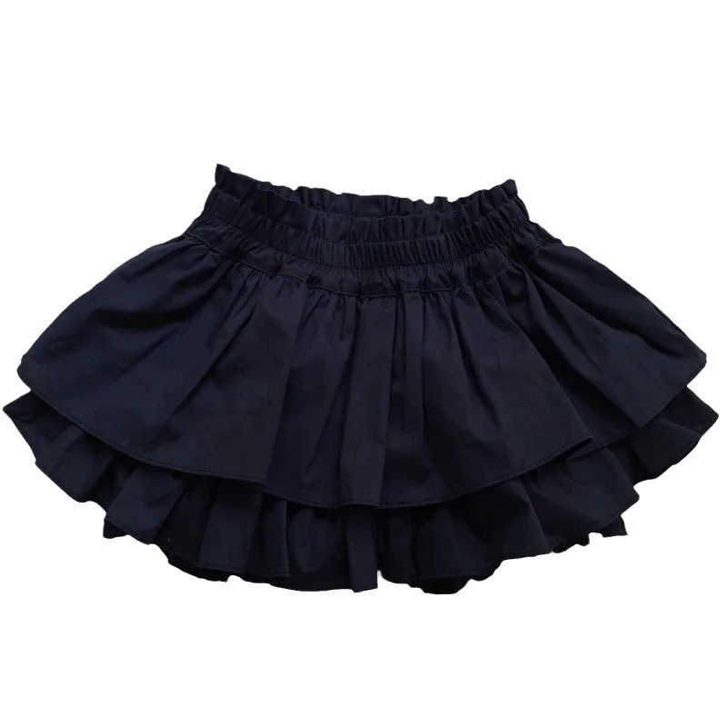 Girls Shorts Kids Clothes 2024 Summer New Double Layer Ruffle Edge Skirt-pants Solid Cute Fashion Versatile Simple Korean Cotton