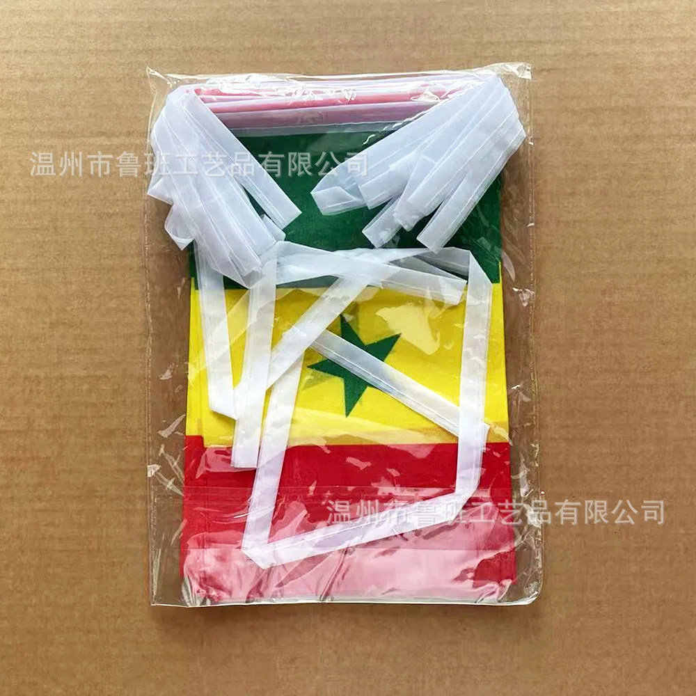 （TIKI FLAG）20pcs/lot Senegal bunting flags 14x21cm Pennant Senegal String Banner Festival Party Holiday for decoration