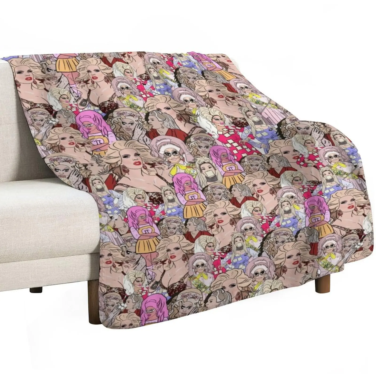 Katya and trixie pattern Throw Blanket heavy to sleep Flannel Hairy Cute Plaid Single Thermal Blankets