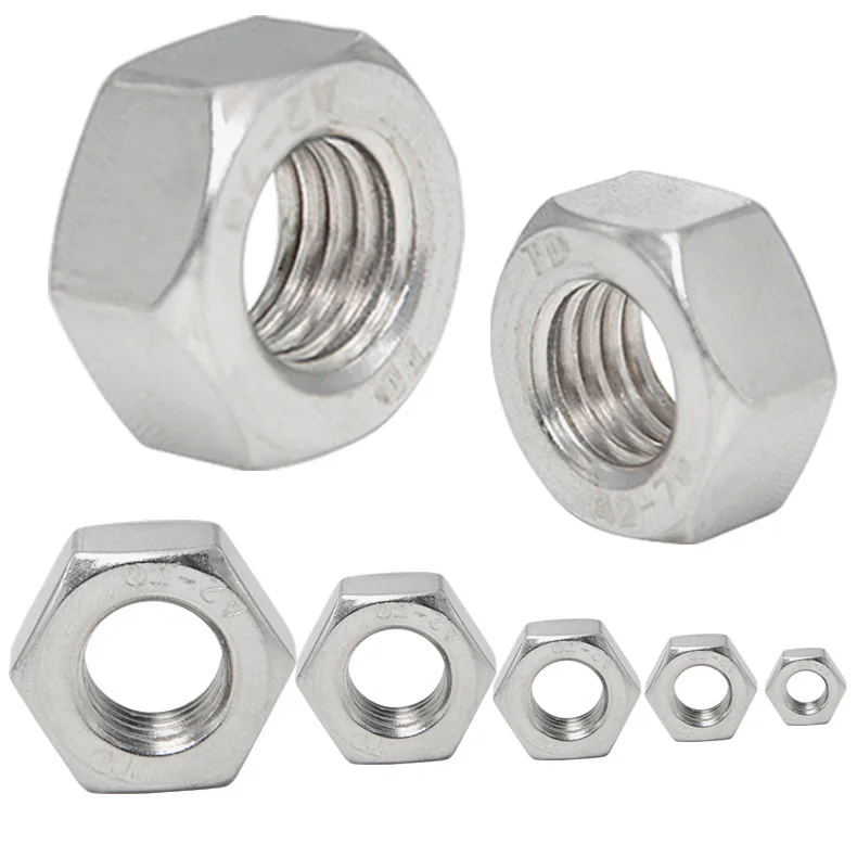 5/10/20/50pcs M3 M4 M5 M6 M8 M10 M12 M14 M16 DIN934 304 Stainless Steel Hex Hexagon Nut