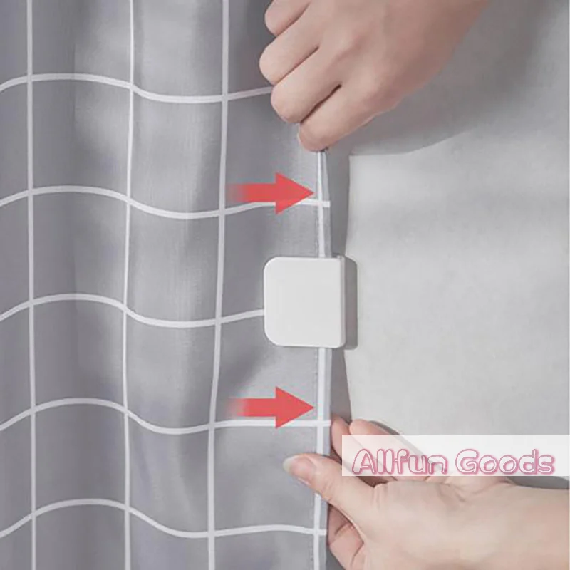 [TG835]2 Pcs Shower Curtain Clips Anti Splash Spill Drop Water High-quality Toilet Guard Curtain Rings Clip Bathroom Supplies