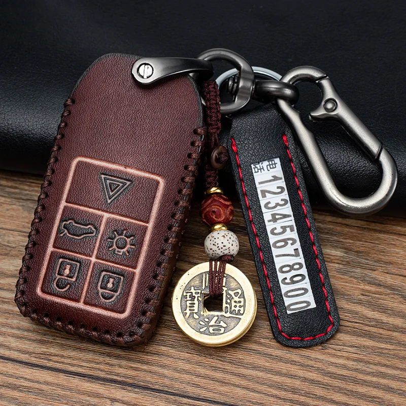 

For Volvo XC60 S90 XC90 V40 S60l Top Leather Keychain Key Case For Car