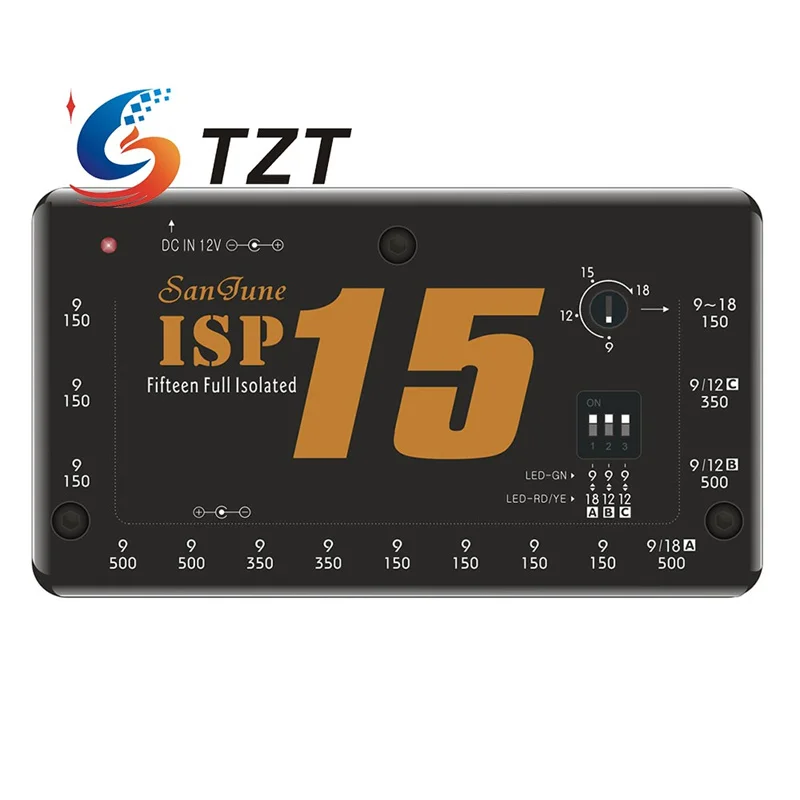 TZT ISP15 15-Channel/ISP12 12-Channel Fully Isolated Guitar Pedal Power Supply Isolated Power Supply for Stomp Box