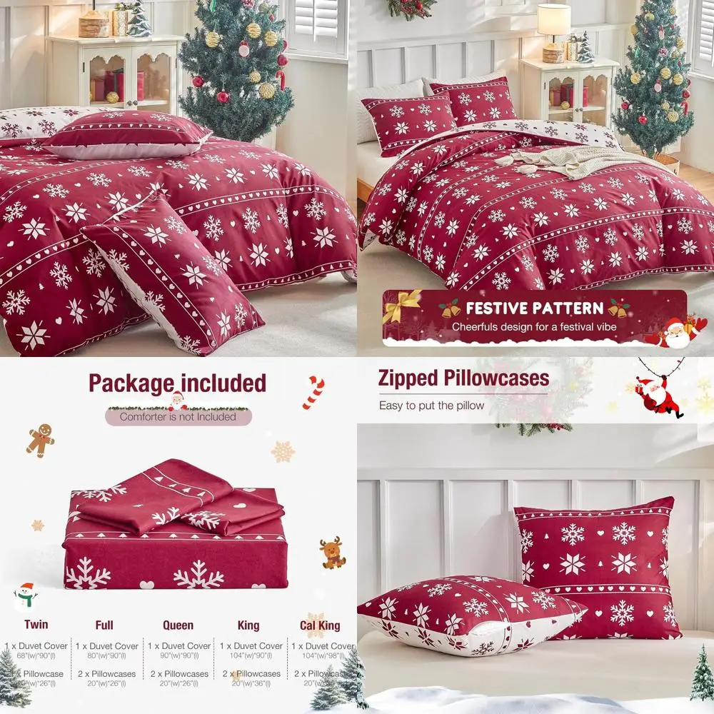 Conjunto de capa de edredão reversível Queen Size com zíper e laços de canto, 1 capa de edredom 90x90 polegadas + 2 fronhas