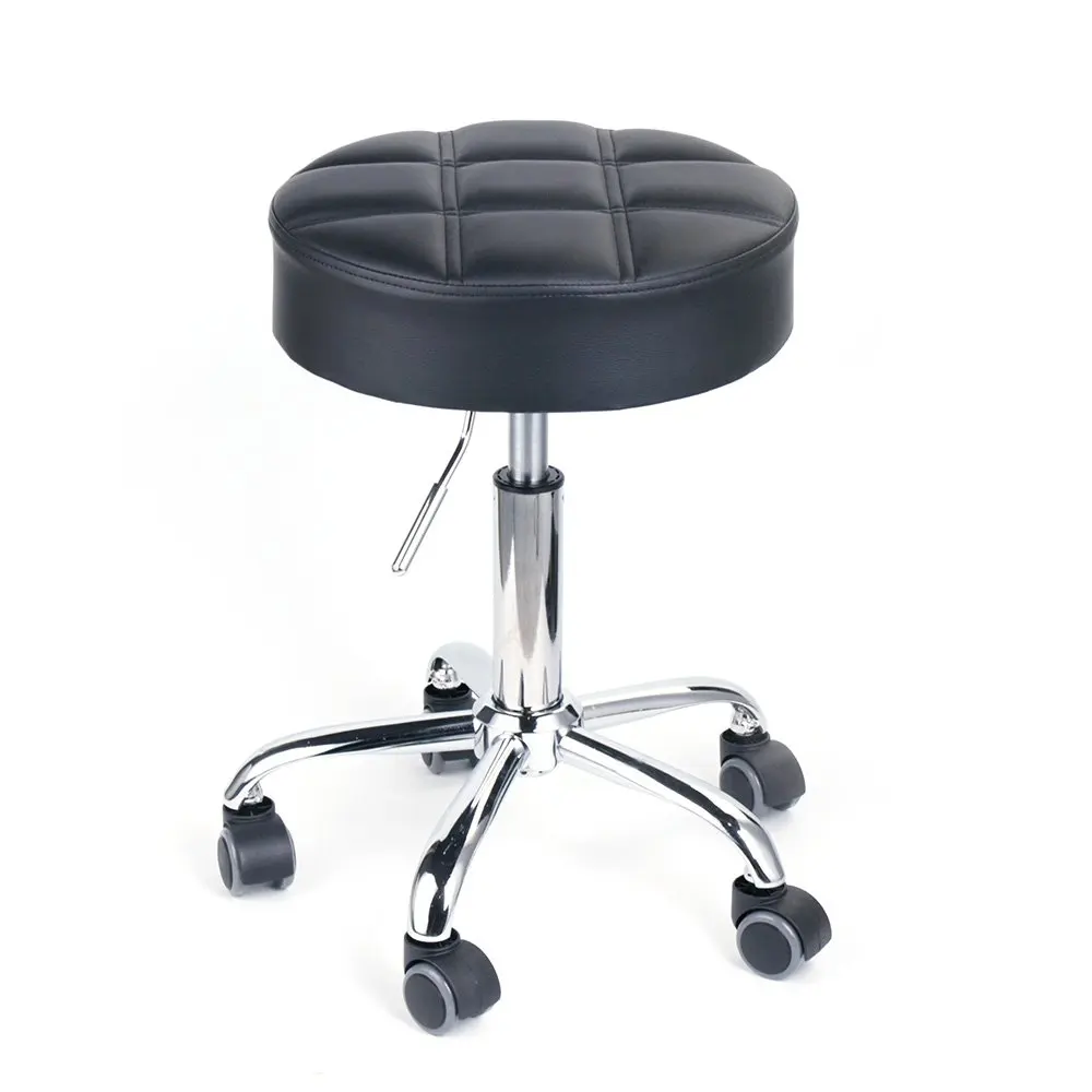 

Leopard Round Rolling Stools, Adjustable Work Medical Stool With Wheels (Black)